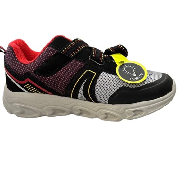 Athletic Works black silver red  boys light up soles shoe‎ sneaker size 4 - Picture 3 of 12